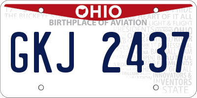 OH license plate GKJ2437