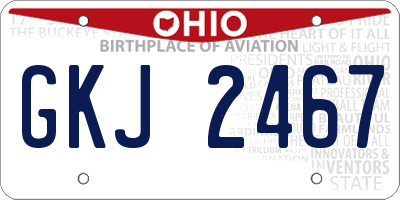 OH license plate GKJ2467