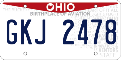 OH license plate GKJ2478