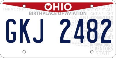 OH license plate GKJ2482