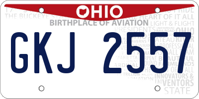 OH license plate GKJ2557
