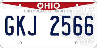 OH license plate GKJ2566