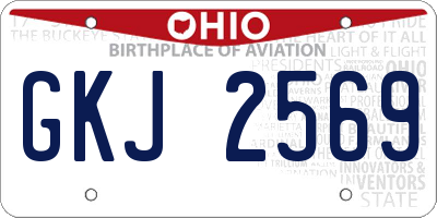 OH license plate GKJ2569