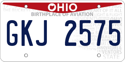 OH license plate GKJ2575