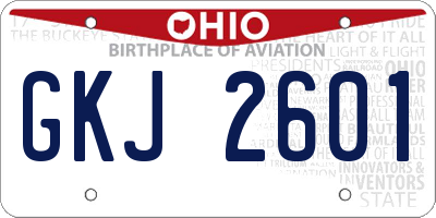 OH license plate GKJ2601