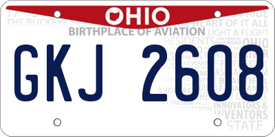 OH license plate GKJ2608