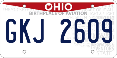 OH license plate GKJ2609