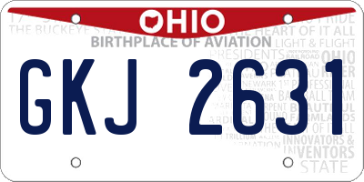 OH license plate GKJ2631