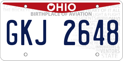 OH license plate GKJ2648