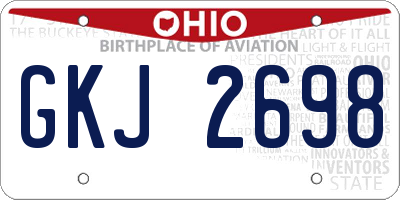OH license plate GKJ2698