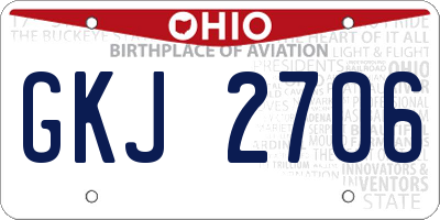 OH license plate GKJ2706