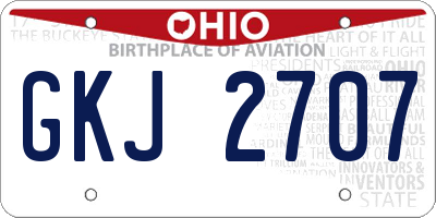 OH license plate GKJ2707
