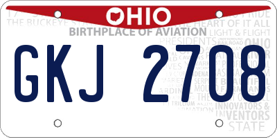 OH license plate GKJ2708
