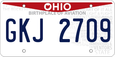 OH license plate GKJ2709