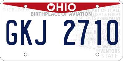 OH license plate GKJ2710