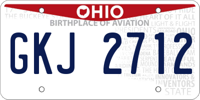 OH license plate GKJ2712