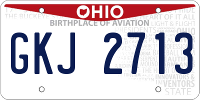 OH license plate GKJ2713