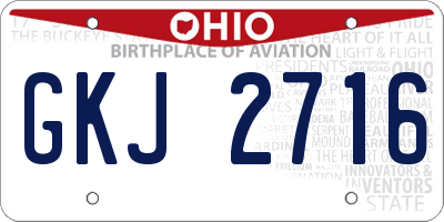 OH license plate GKJ2716