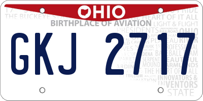 OH license plate GKJ2717