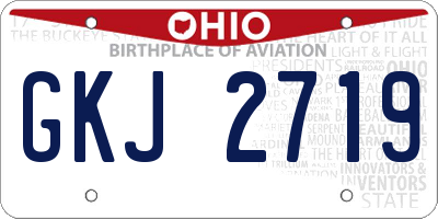 OH license plate GKJ2719