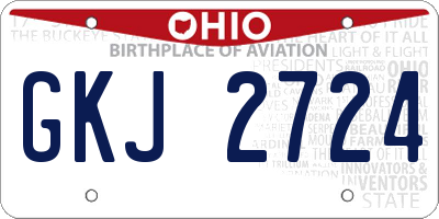 OH license plate GKJ2724