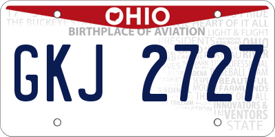 OH license plate GKJ2727
