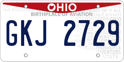 OH license plate GKJ2729