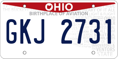 OH license plate GKJ2731