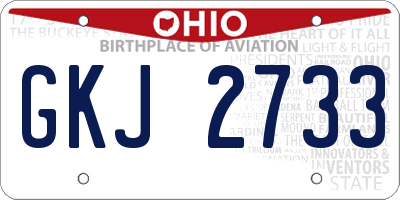 OH license plate GKJ2733