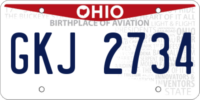 OH license plate GKJ2734