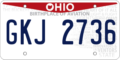 OH license plate GKJ2736