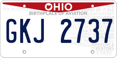 OH license plate GKJ2737