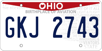 OH license plate GKJ2743