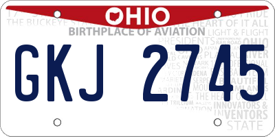 OH license plate GKJ2745