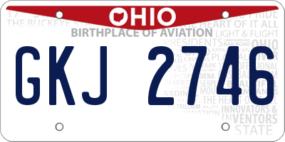 OH license plate GKJ2746