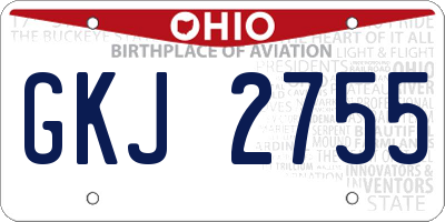 OH license plate GKJ2755