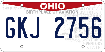OH license plate GKJ2756