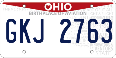 OH license plate GKJ2763