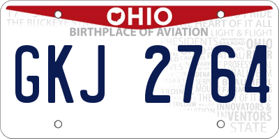 OH license plate GKJ2764