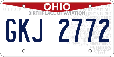OH license plate GKJ2772