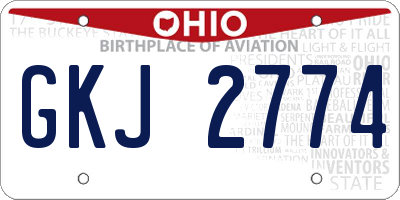 OH license plate GKJ2774