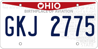 OH license plate GKJ2775