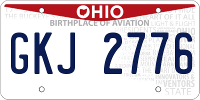 OH license plate GKJ2776