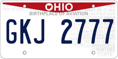 OH license plate GKJ2777