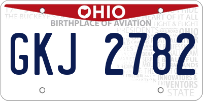 OH license plate GKJ2782