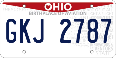 OH license plate GKJ2787