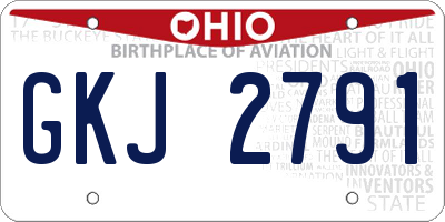 OH license plate GKJ2791