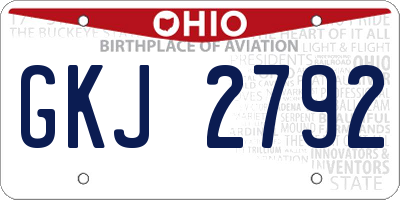 OH license plate GKJ2792