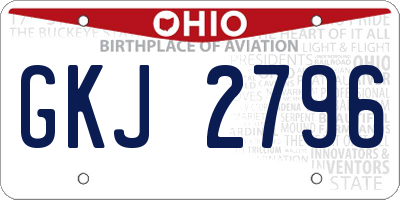 OH license plate GKJ2796