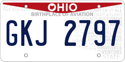 OH license plate GKJ2797